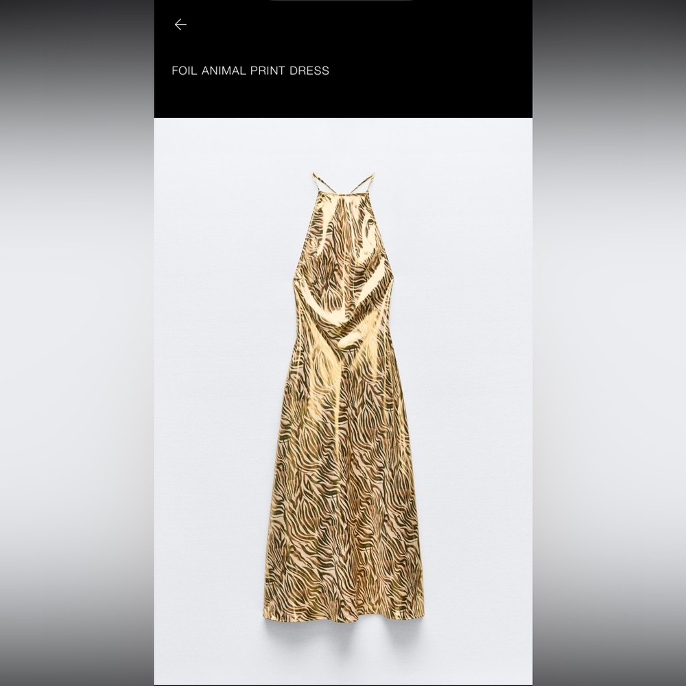 ZARA FOIL ANIMAL PRINT DRESS